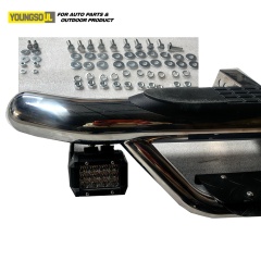 OEM ODM Car Exterior Accessories Universal Stainless Steel Rear Step Bumper Bar with Lights for Hilux Revo Pajero