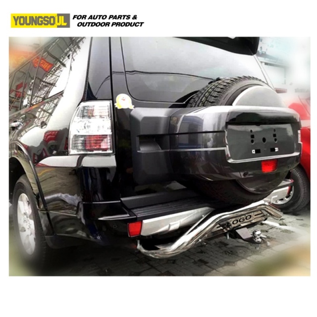 Youngsoul Truck Bumper Rear Step Bumper Body Kit Stainless Steel Nudge Bar Car Bumper Fit Pajero