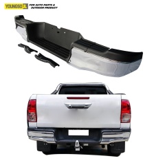 High Quality Electroplate Rear Bumper Single Outlet Rear Step Bar Bumper Car Accessories for Hilux Revo 2015 2016 2017