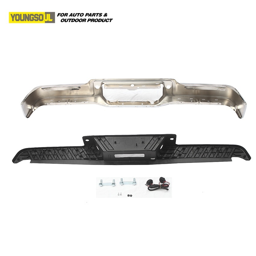 Rear Back Bumper Black/Silver Style Electroplate Rear Bumper Fit for F150