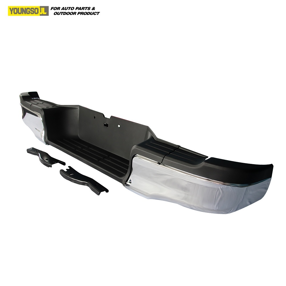 High Quality Electroplate Rear Bumper Single Outlet Rear Step Bar Bumper Car Accessories for Hilux Revo 2015 2016 2017