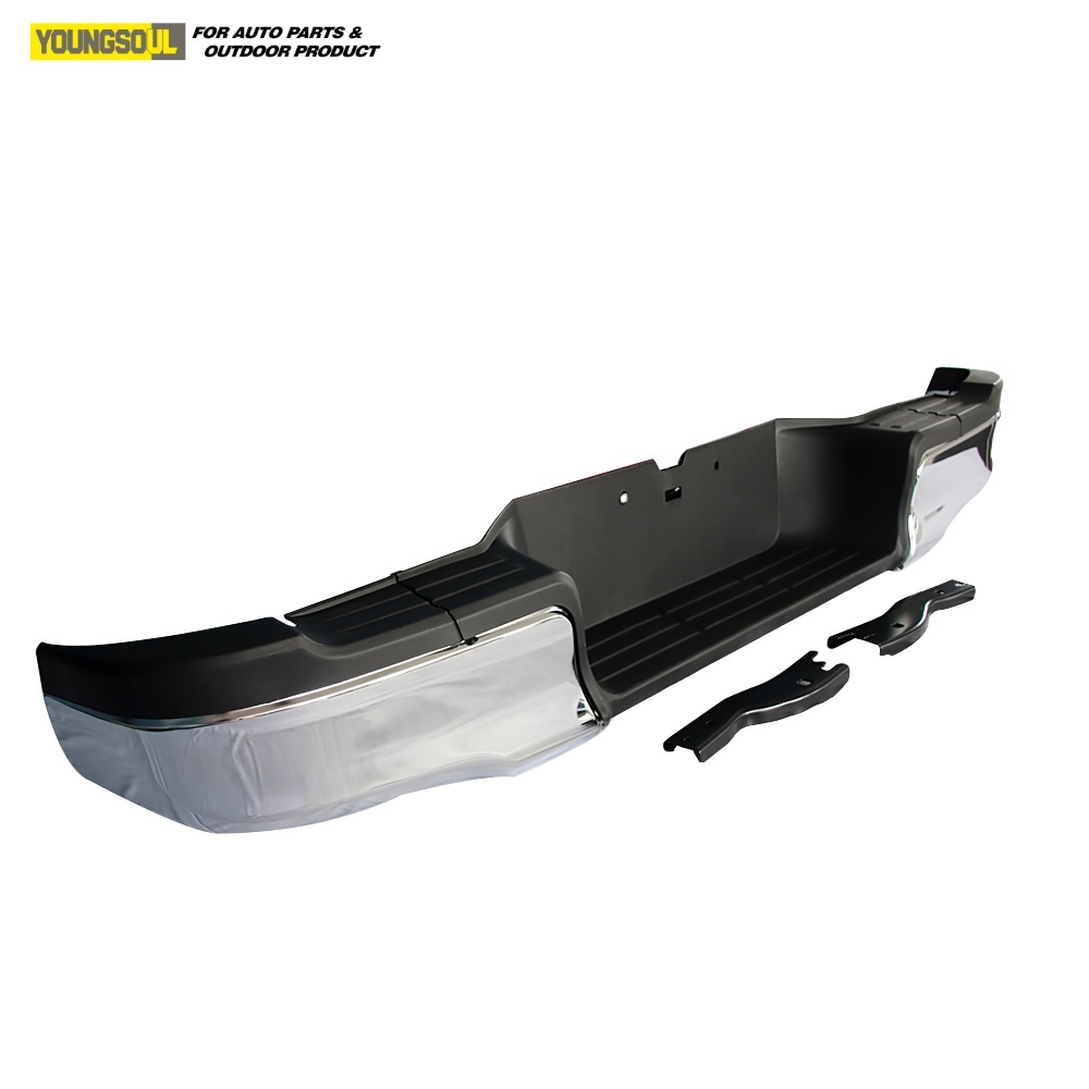 High Quality Electroplate Rear Bumper Single Outlet Rear Step Bar Bumper Car Accessories for Hilux Revo 2015 2016 2017