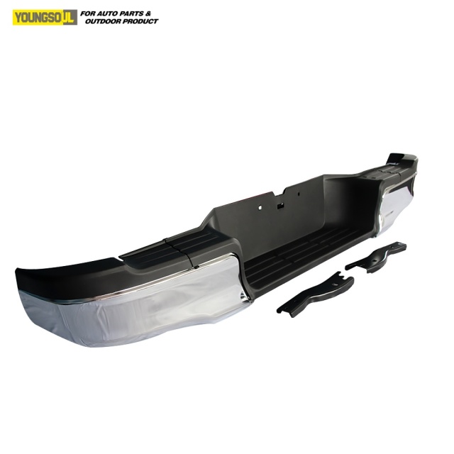 High Quality Electroplate Rear Bumper Single Outlet Rear Step Bar Bumper Car Accessories for Hilux Revo 2015 2016 2017