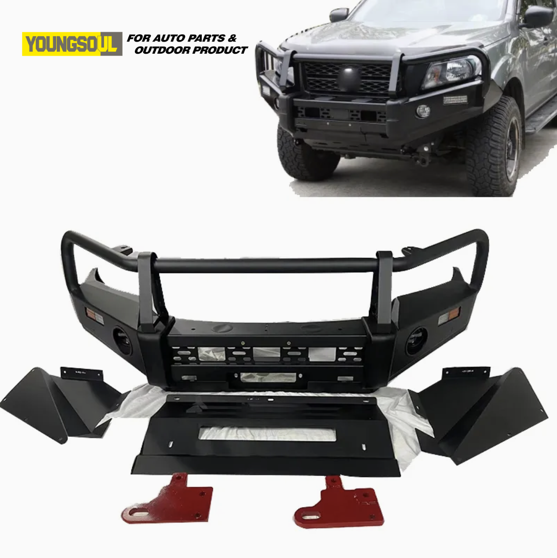 Youngsoul 4X4 Steel Pickup Truck Bull Bar Front Bumper for Ranger Universal Truck Spare Accessories