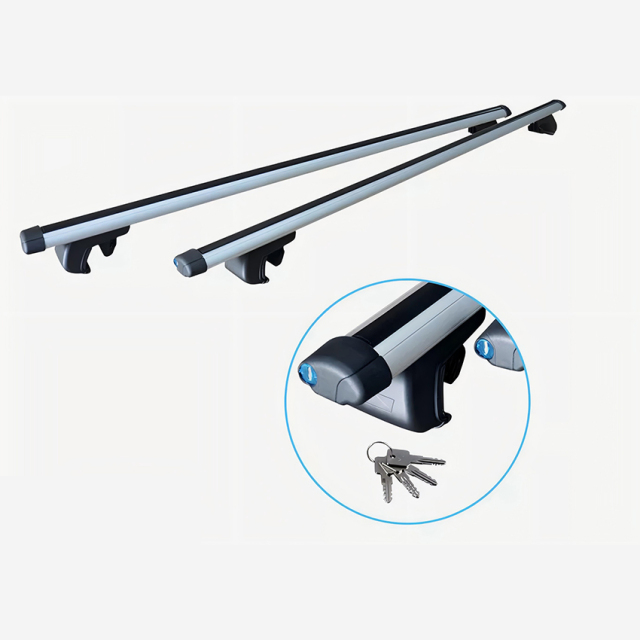 2-Piece Universal Cross Rail Roof Luggage Rack Aluminum Alloy Adjustable Roof Cross Bar with Lock Auto Accessories