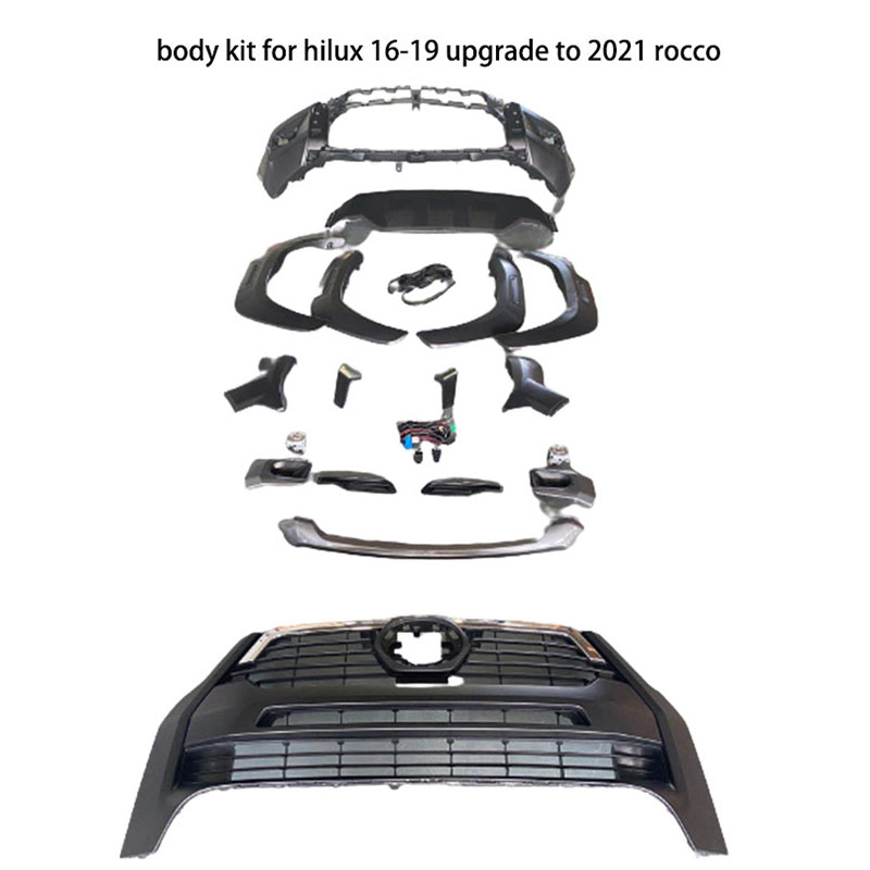 Auto Spare Parts Bodykits Revo Rocco Car Front Bumper Grille Accessories for Toyota Hilux Gr Sport Body Kit