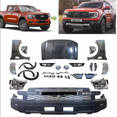 Bodykit for Ranger T6 T7 T8 Facelift Upgrade to F150 Raptor with Bonnet Fenders Grille Front Bumper Rear Bumper Lights
