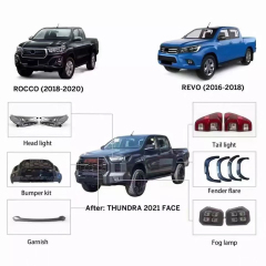 Full Sets Hilux Revo Upgrade Bodykits Conversion Front Bumper Body Kits Auto Spare Accessories with Fender Flare