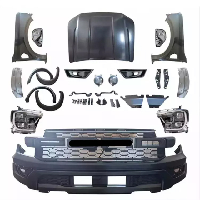 Bodykit for Ranger T6 T7 T8 Facelift Upgrade to F150 Raptor with Bonnet Fenders Grille Front Bumper Rear Bumper Lights