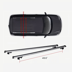 2-Piece Universal Cross Rail Roof Luggage Rack Aluminum Alloy Adjustable Roof Cross Bar with Lock Auto Accessories