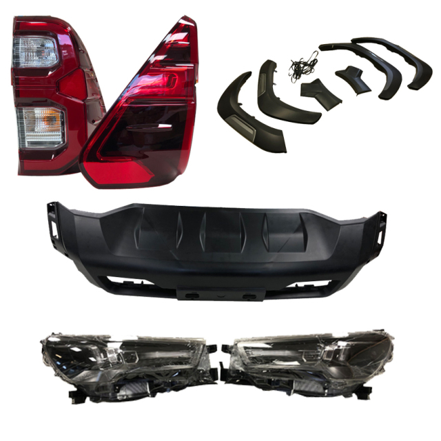 Car Accessories Front Bumper Facelift Bodykit Body Kit for Toyota Hilux Vigo 2008-2012 Upgrade to 2021 Revo Rocco