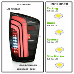 for Tacoma Pickup Truck Taillight Tail Lamp Rear Tail Light Stop Light Brake Light Turn Signal Lamp Auto Accessories