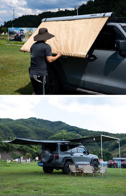 Youngsoul Portable Car Awning Side Accessories Car Roof Side Awning Tent for Cars SUV Pickup