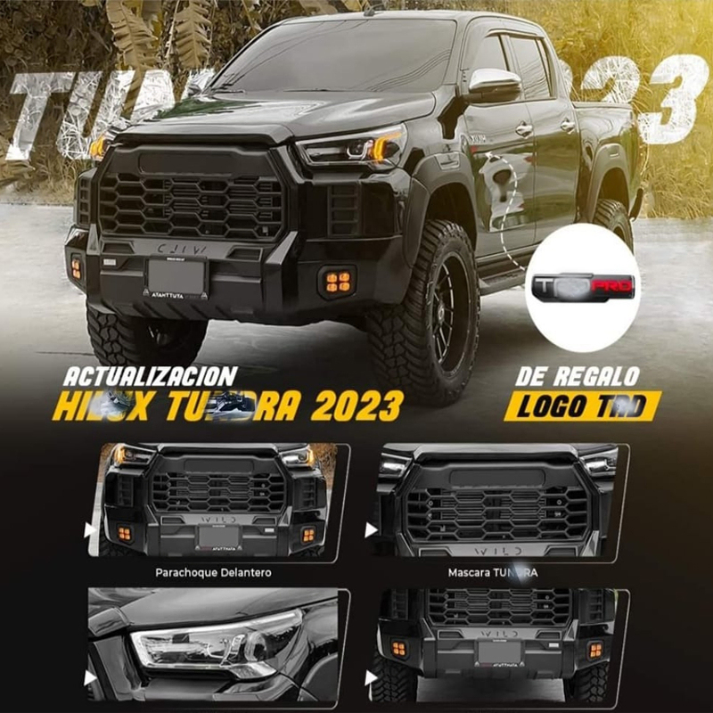Full Sets Hilux Revo Upgrade Bodykits Conversion Front Bumper Body Kits Auto Spare Accessories with Fender Flare