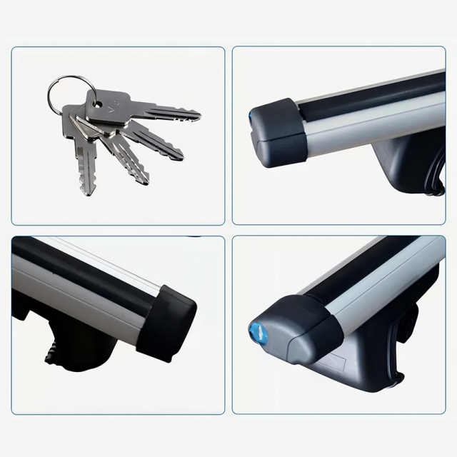 2-Piece Universal Cross Rail Roof Luggage Rack Aluminum Alloy Adjustable Roof Cross Bar with Lock Auto Accessories