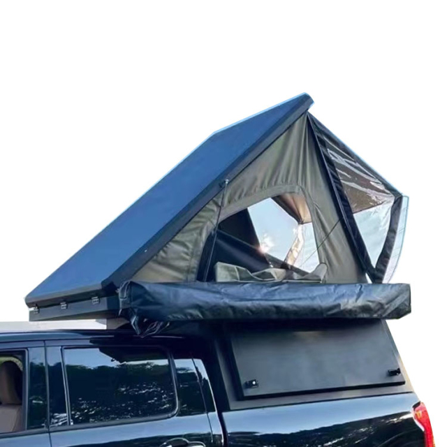 Wholesale Price Aluminum Hard Type Truck Bed Cover with Roof Top Tent Camping Car Rooftop Tent Automatic Quick Set Thin Roof Top Tent