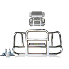 Factory Made Semi Truck Front Grille Guard Bull Bar Deer Guard with LED Lights Semi Truck Body Part for Freightliner Vnl