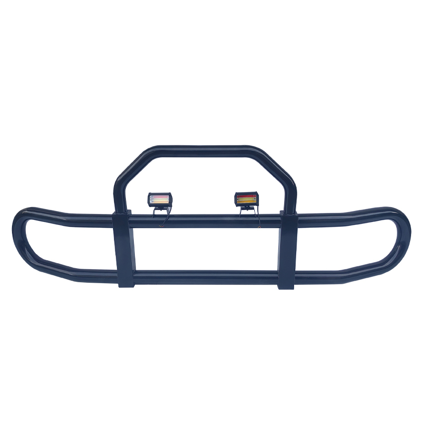 Youngsoul Heavy Duty Truck Iron Steel Deer Guard Heavy Truck Grille Guard Front Bumper Deer Guard with Lights for Volvo Semi Truck
