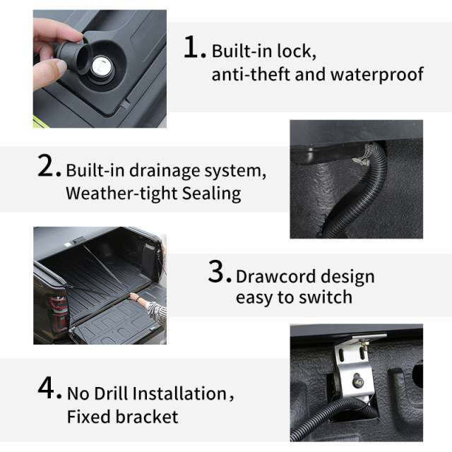Youngsoul Hot Sale Custom Electric Tonneau Cover 4X4 Accessories for Toyota Hilux Gmc RAM1500 F150