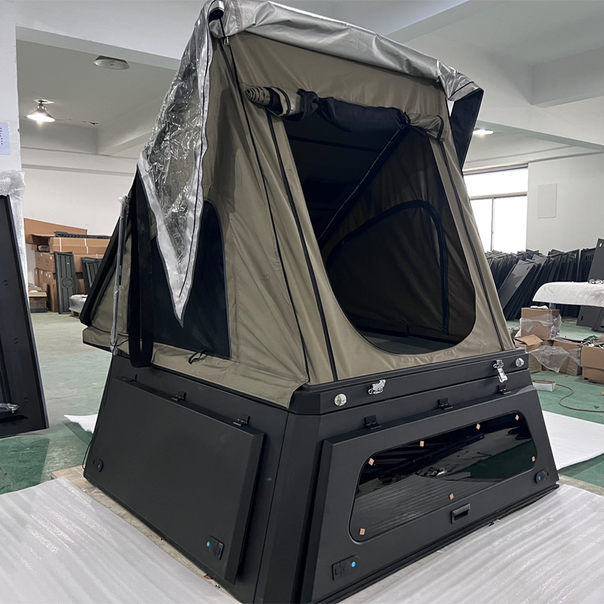Wholesale Price Aluminum Hard Type Truck Bed Cover with Roof Top Tent Camping Car Rooftop Tent Automatic Quick Set Thin Roof Top Tent