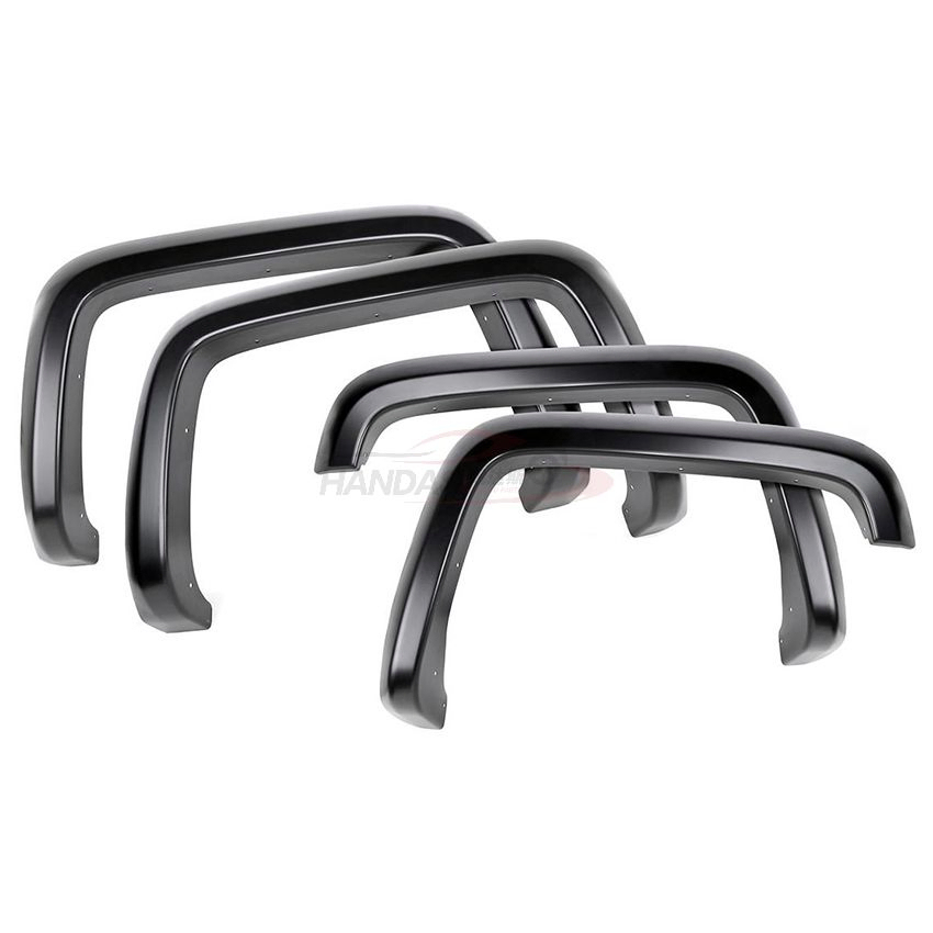 Smooth-Textured Matte Black Pocket Bolt-Riveted Style Fender Flares for Chevy Colorado 2016