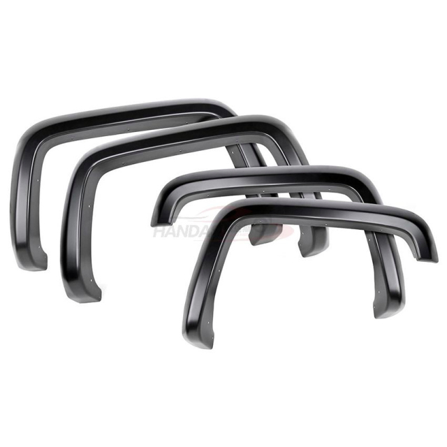 Smooth-Textured Matte Black Pocket Bolt-Riveted Style Fender Flares for Chevy Colorado 2016