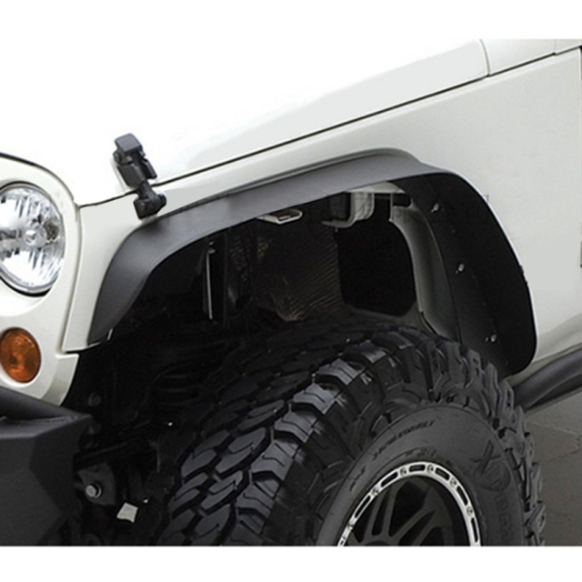 ABS Front Wheel Eyebrow 4PCS Black Fender Flares with LED Lights for Wrangler Jk