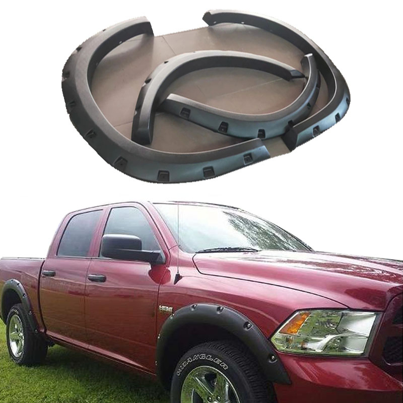 ABS Fender Flares for RAM1500 2009-2014 Universal Model Decoration Car Wheel Side Fenders Vents Trim