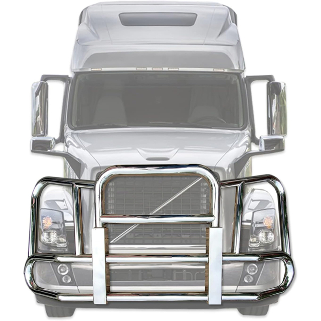 Factory Made Semi Truck Front Grille Guard Bull Bar Deer Guard with LED Lights Semi Truck Body Part for Freightliner Vnl