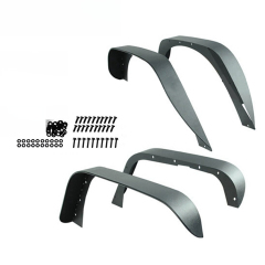 ABS Front Wheel Eyebrow 4PCS Black Fender Flares with LED Lights for Wrangler Jk