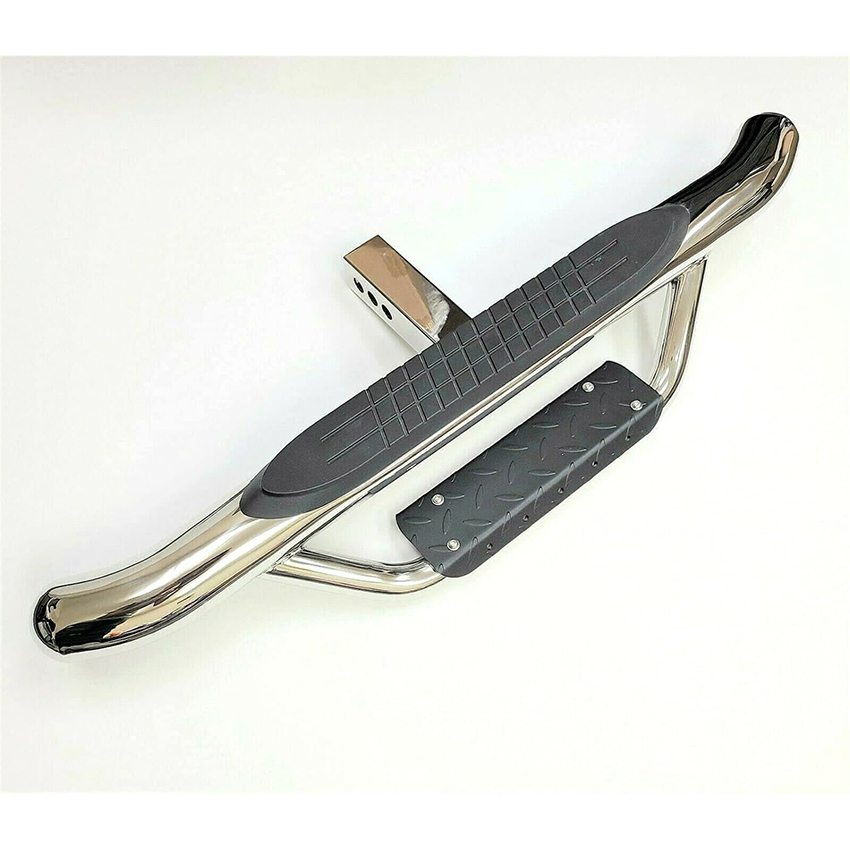 OEM ODM Car Exterior Accessories Universal Stainless Steel Rear Step Bumper Bar with Lights for Hilux Revo Pajero