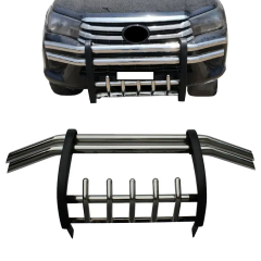 High Quality Truck Parts Double Black Border Fence 4X4 Front Bumper Nudge Bar for Hilux Vigo Revo Toyota Prado Truck Fortuner