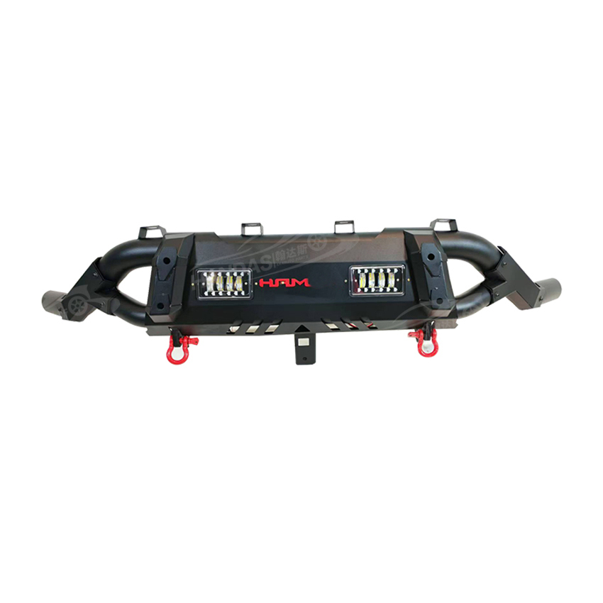 High Quality Iron Steel Front Bumper Nudge Bar Pickup Truck Front Bumper Guard with 2 LED Lights for Hilux Revo Vigo