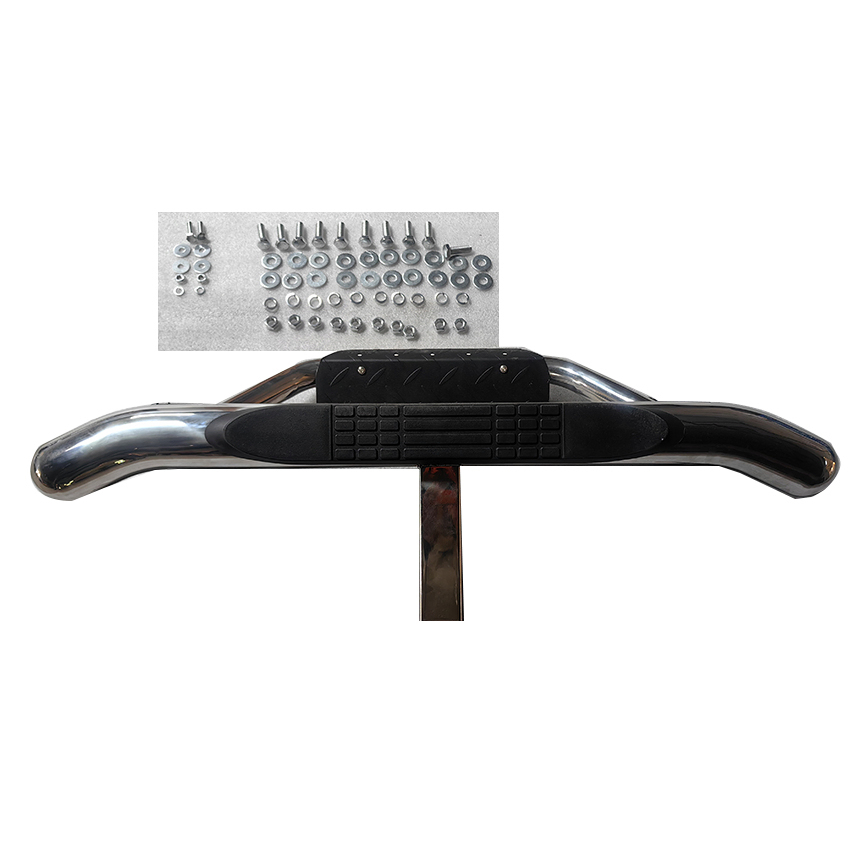 OEM ODM Car Exterior Accessories Universal Stainless Steel Rear Step Bumper Bar with Lights for Hilux Revo Pajero