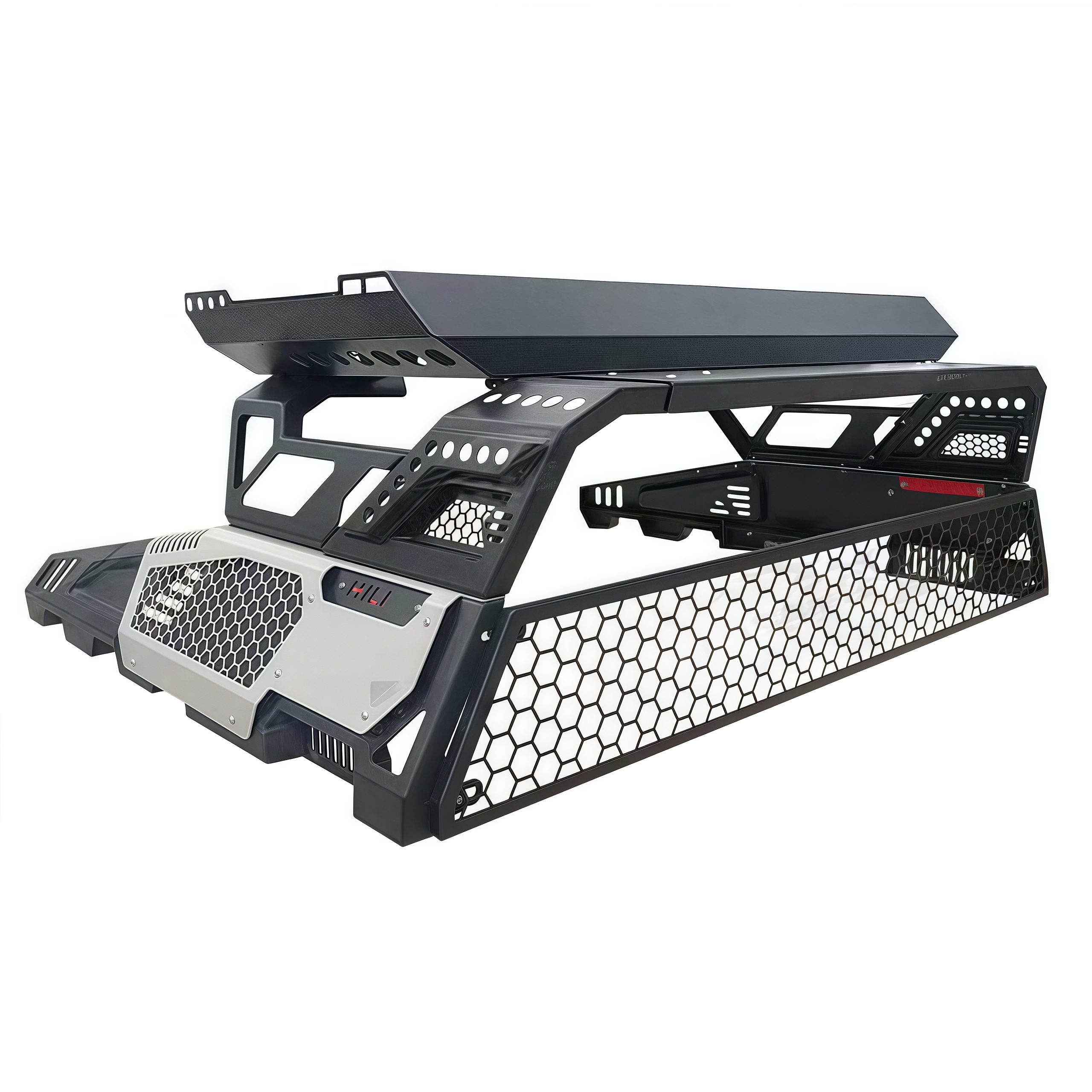 New Design Multi Functional Pickup Truck Accessories 4X4 Pickup Truck Rear Bed Steel Roll Bar with Roof Basket Racks for Toyota Hilux