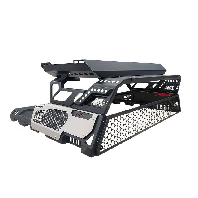 New Design Multi Functional Pickup Truck Accessories 4X4 Pickup Truck Rear Bed Steel Roll Bar with Roof Basket Racks for Toyota Hilux