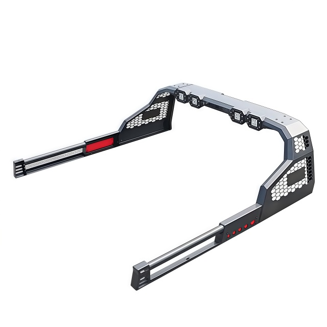 High Quality Iron Steel Bed Rack Bar Pickup 4X4 Offroad Accessories Roll Bar with Brake Lights for Hilux Revo
