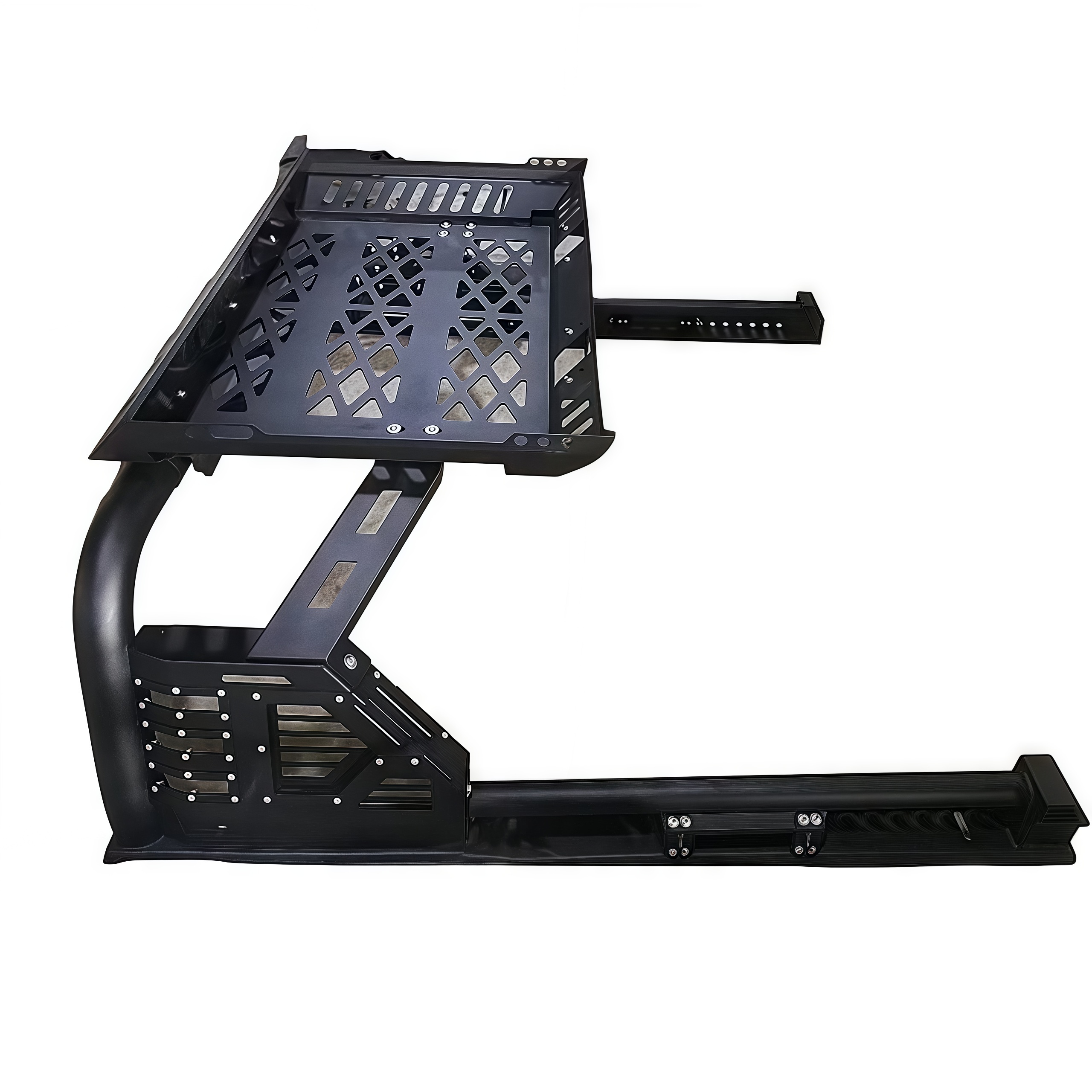 Hot Selling 4X4 Pickup Car Exterior Accessories Universal Steel Bed Rack Roll Bar with Basket for Triton Pickup Trucks Bed Bar