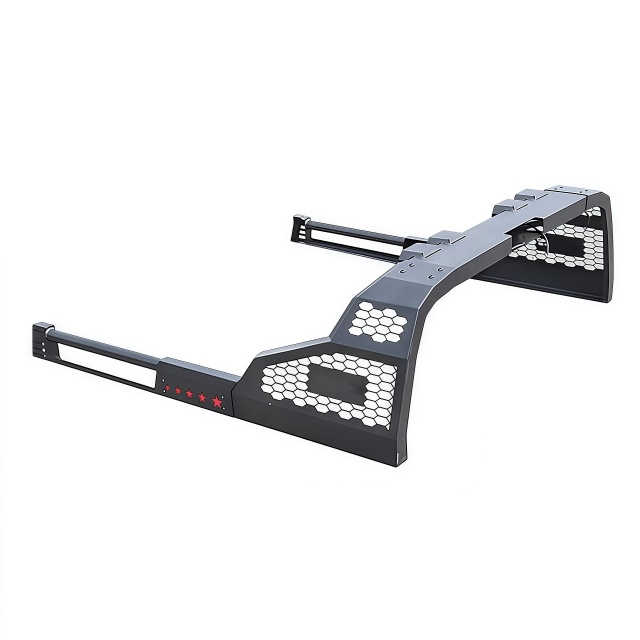 High Quality Iron Steel Bed Rack Bar Pickup 4X4 Offroad Accessories Roll Bar with Brake Lights for Hilux Revo