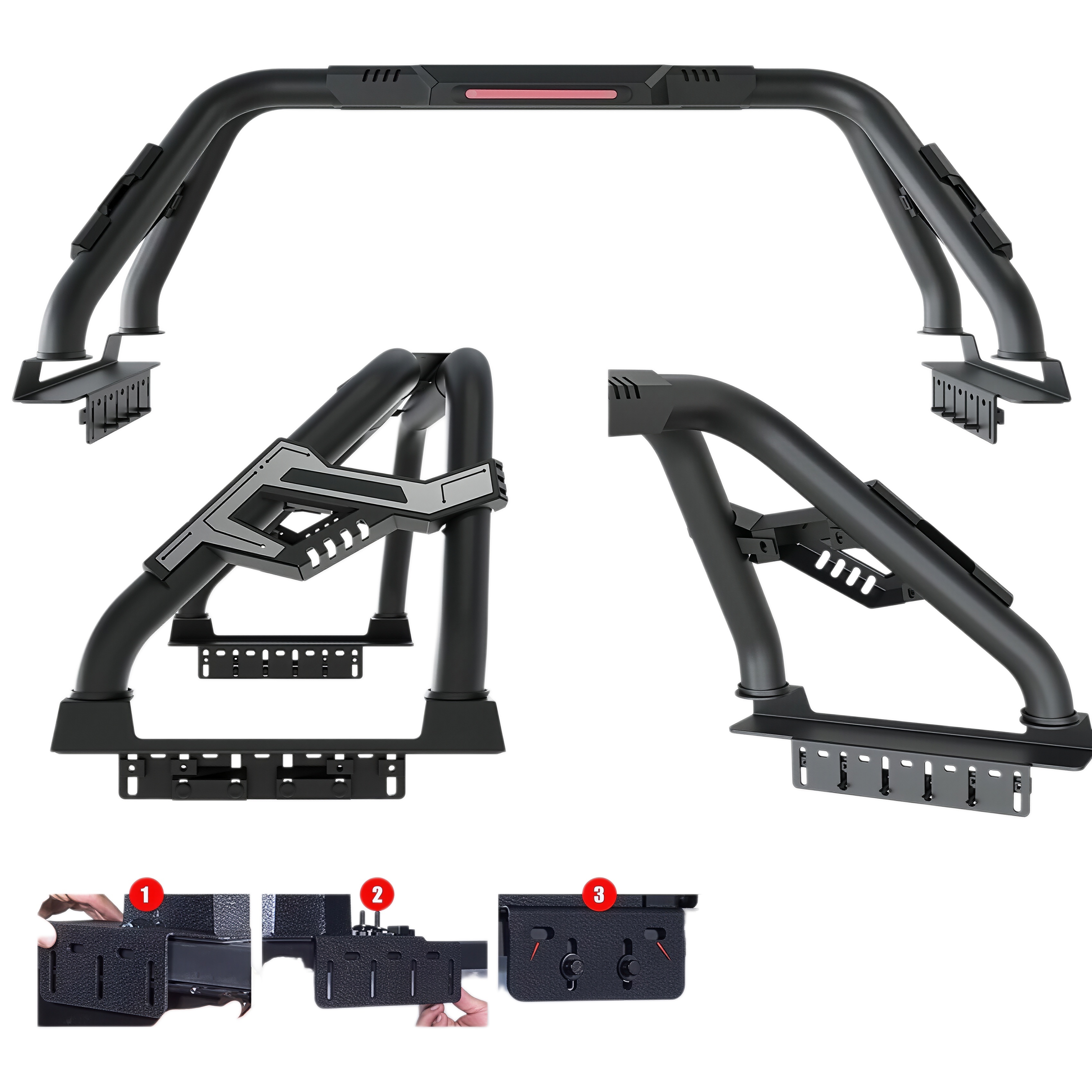 Factory 4X4 Accessories Black Stainless Steel Pickup Truck Bed Roll Bar for Hilux Revo F150 Np300 L200