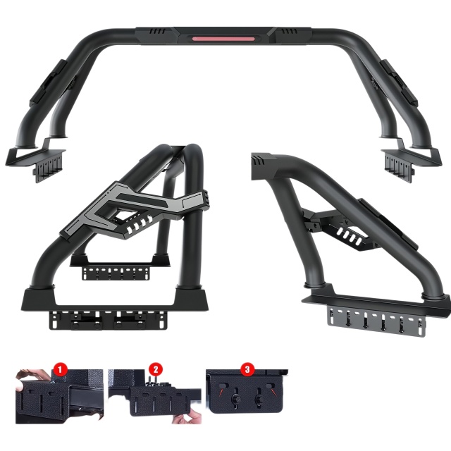 Factory 4X4 Accessories Black Stainless Steel Pickup Truck Bed Roll Bar for Hilux Revo F150 Np300 L200