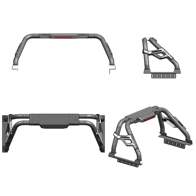 Factory 4X4 Accessories Black Stainless Steel Pickup Truck Bed Roll Bar for Hilux Revo F150 Np300 L200