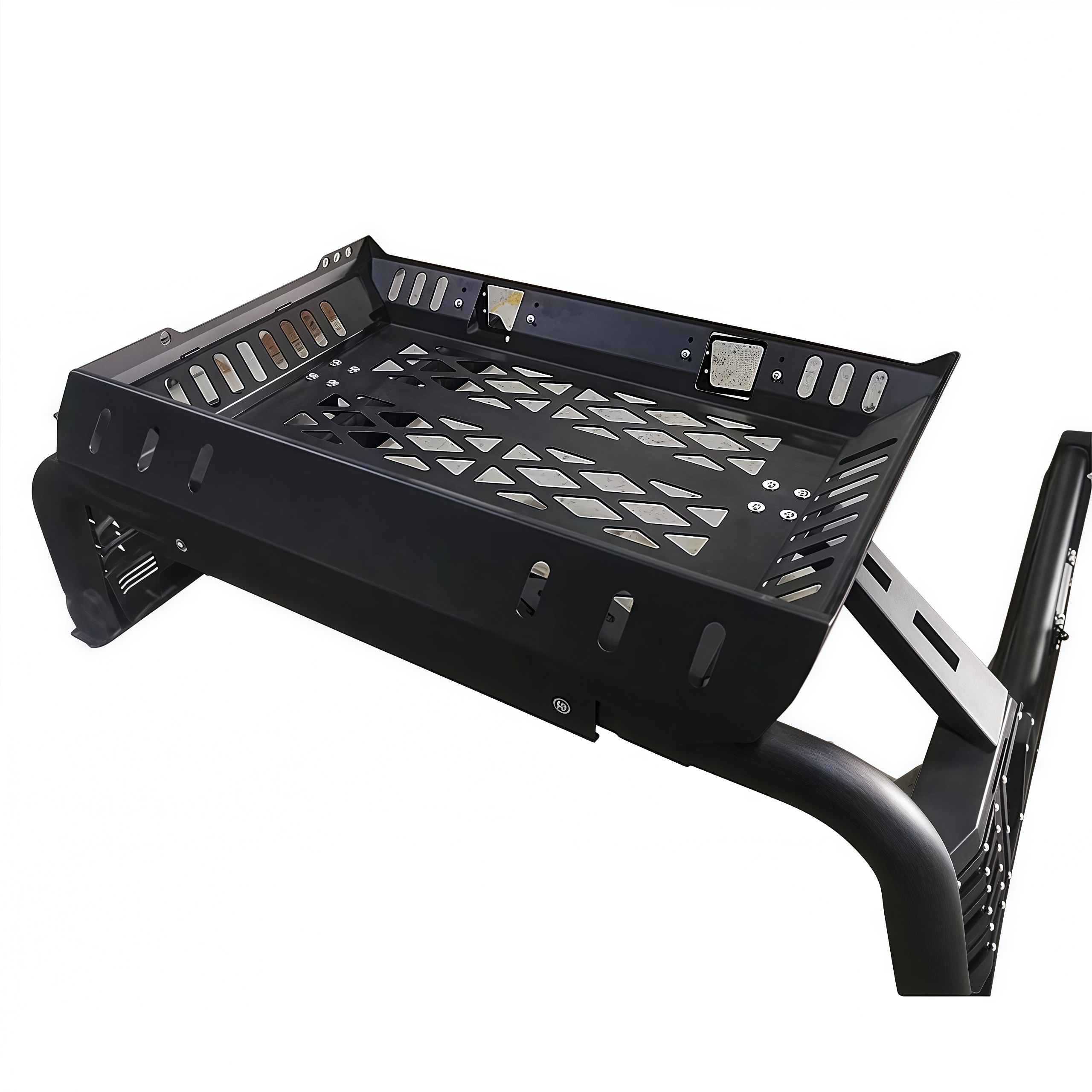 Hot Selling 4X4 Pickup Car Exterior Accessories Universal Steel Bed Rack Roll Bar with Basket for Triton Pickup Trucks Bed Bar