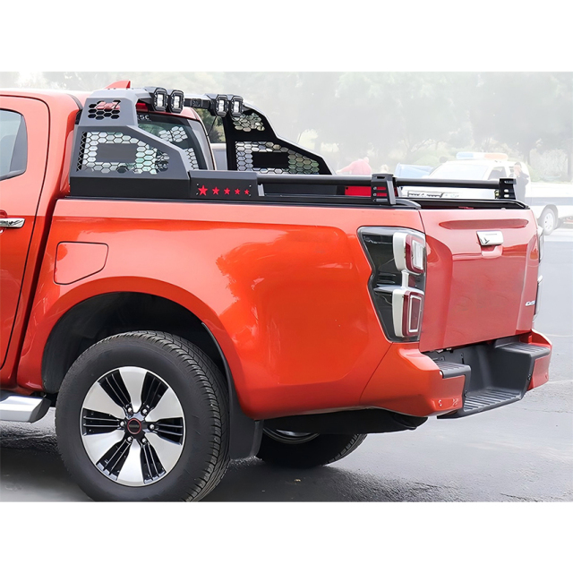 High Quality Iron Steel Bed Rack Bar Pickup 4X4 Offroad Accessories Roll Bar with Brake Lights for Hilux Revo