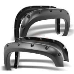 Smooth-Textured Matte Black Pocket Bolt-Riveted Style Fender Flares for Chevy Colorado 2016
