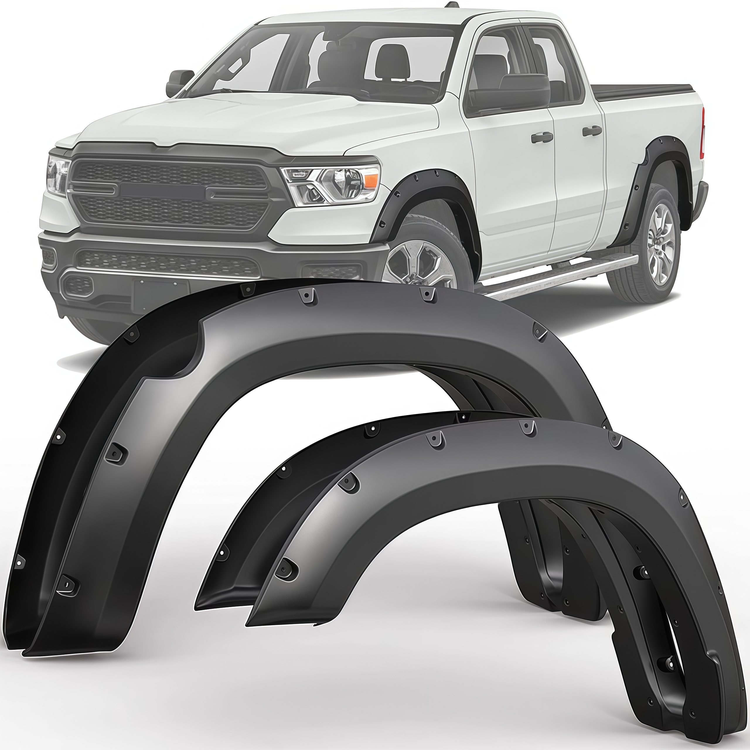 for RAM1500 2019+ off Road Accessories Wheel Fender Flare Arch Fender Flares Spare Parts