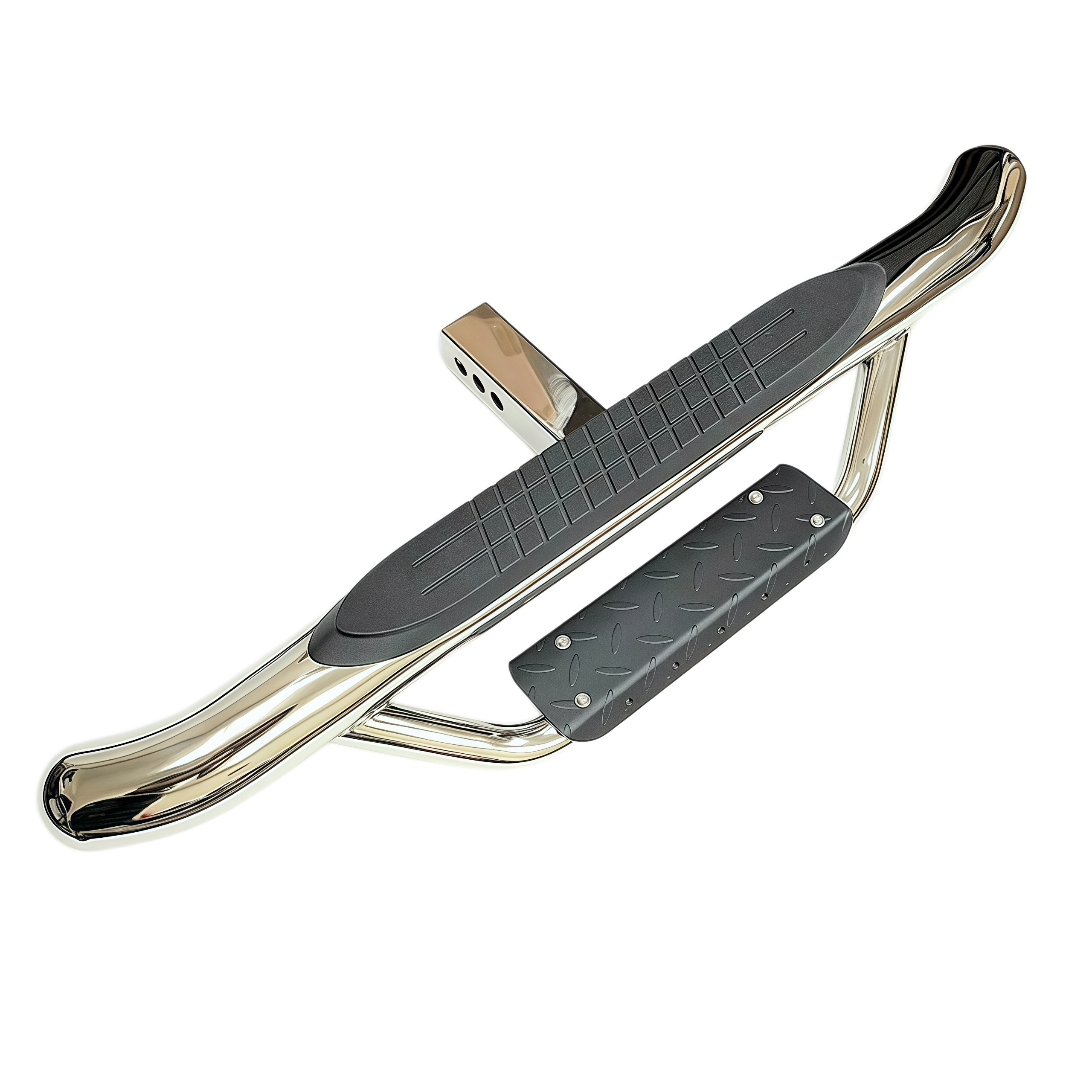 OEM ODM Car Exterior Accessories Universal Stainless Steel Rear Step Bumper Bar with Lights for Hilux Revo Pajero