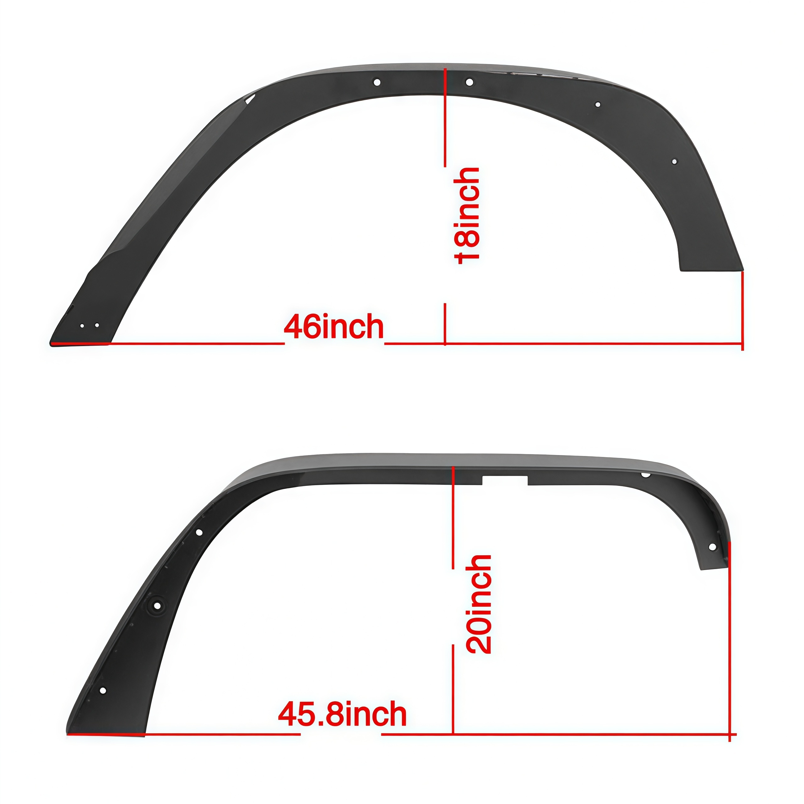 ABS Front Wheel Eyebrow 4PCS Black Fender Flares with LED Lights for Wrangler Jk