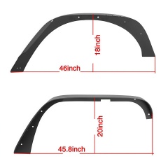 ABS Front Wheel Eyebrow 4PCS Black Fender Flares with LED Lights for Wrangler Jk
