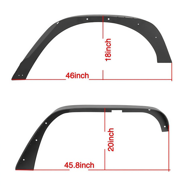 ABS Front Wheel Eyebrow 4PCS Black Fender Flares with LED Lights for Wrangler Jk